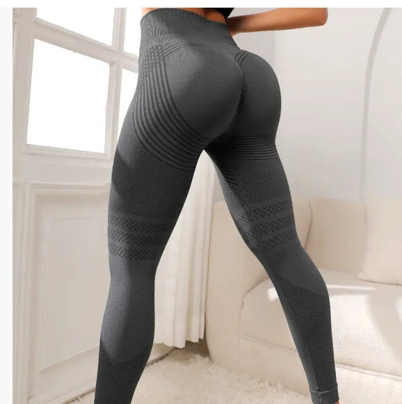 Damskie legginsy modelujące z wysokim stanem 3D Szary