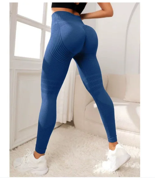 Damskie legginsy modelujące z wysokim stanem 3D Granatowy