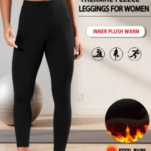 Damskie legginsy ocieplane polarem z wysokim stanem Czarny