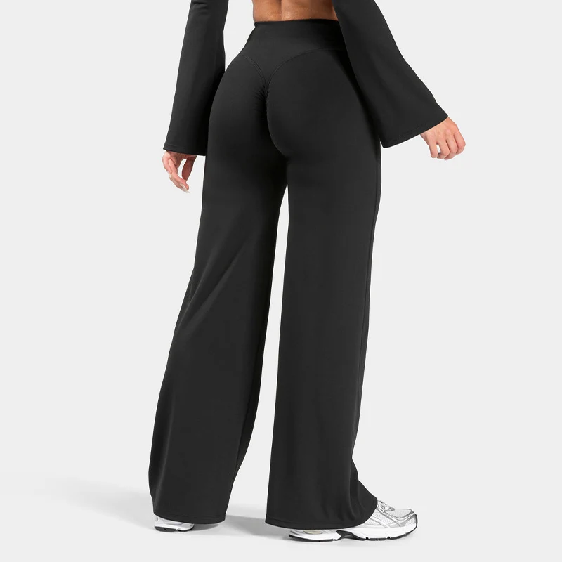 Damskie legginsy push-up z efektem scrunch do jogi i na siłownię Czarny