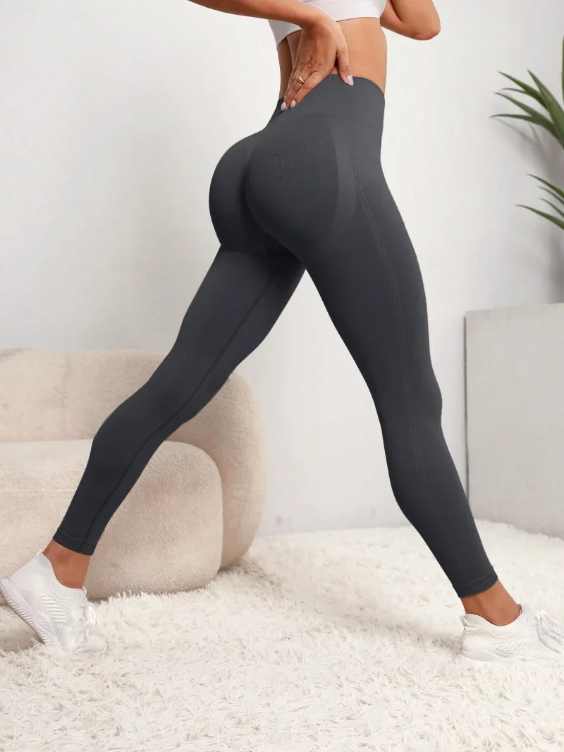 Damskie legginsy push-up z wysokim stanem do jogi Ciemnoszary