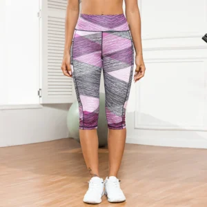 Damskie legginsy push up z wysokim stanem do jogi Fioletowy