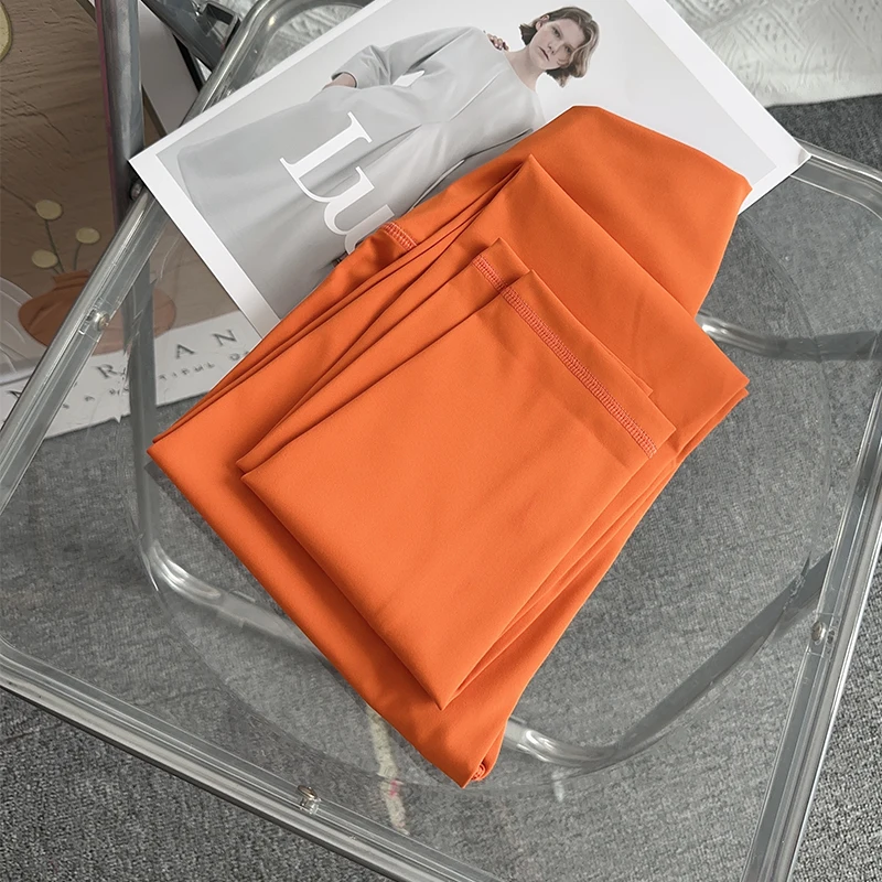 Damskie legginsy sportowe z wysokim stanem push up Pomarańczowy
