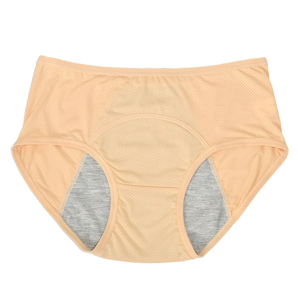 Damskie majtki menstruacyjne wodoodporne plus size Beżowy