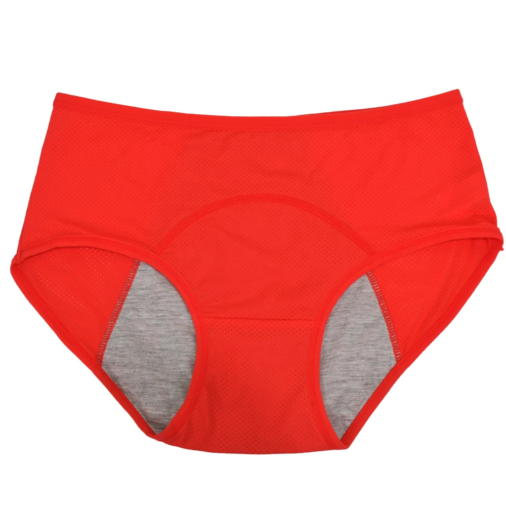 Damskie majtki menstruacyjne wodoodporne plus size Czerwony