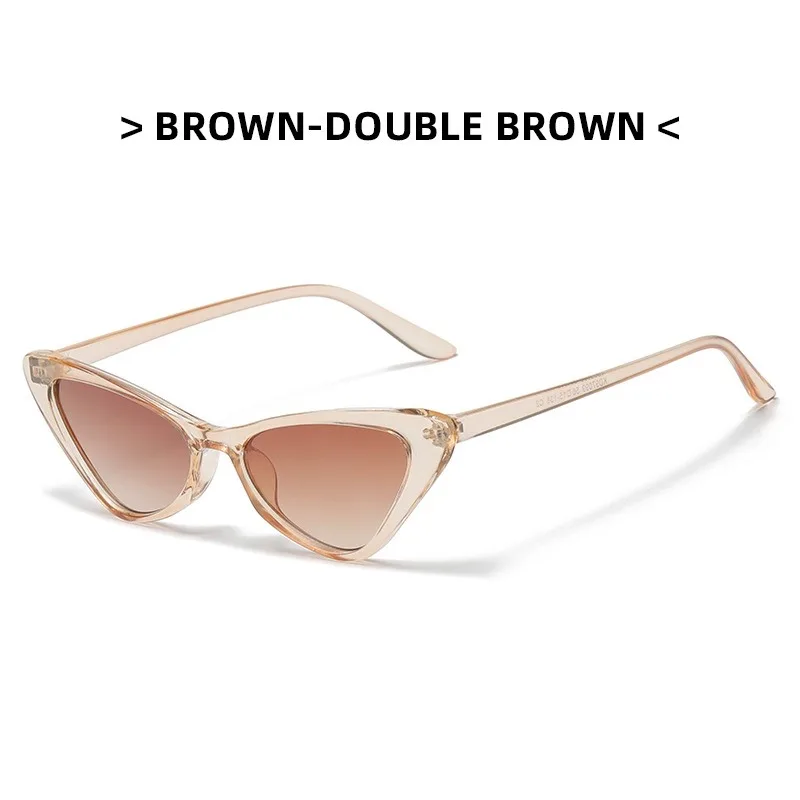 Damskie okulary kocie oko - małe, w stylu retro Transparent tea
