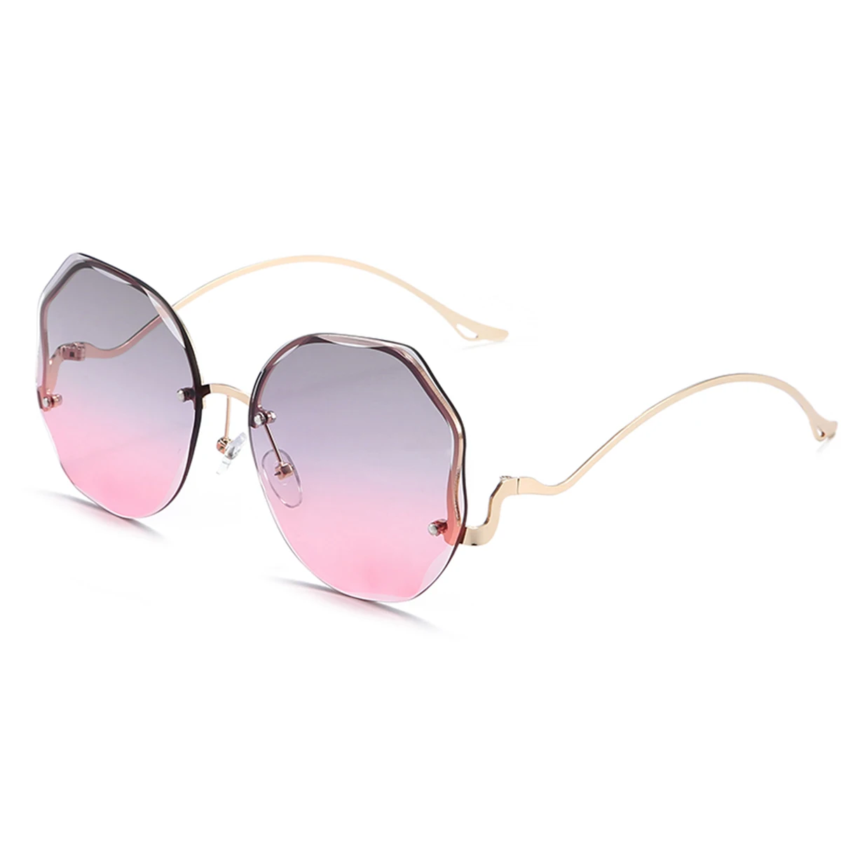 Damskie okulary przeciwsłoneczne kocie oko oversize UV400 Szary