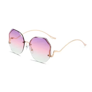 Damskie okulary przeciwsłoneczne kocie oko oversize UV400 Fioletowy