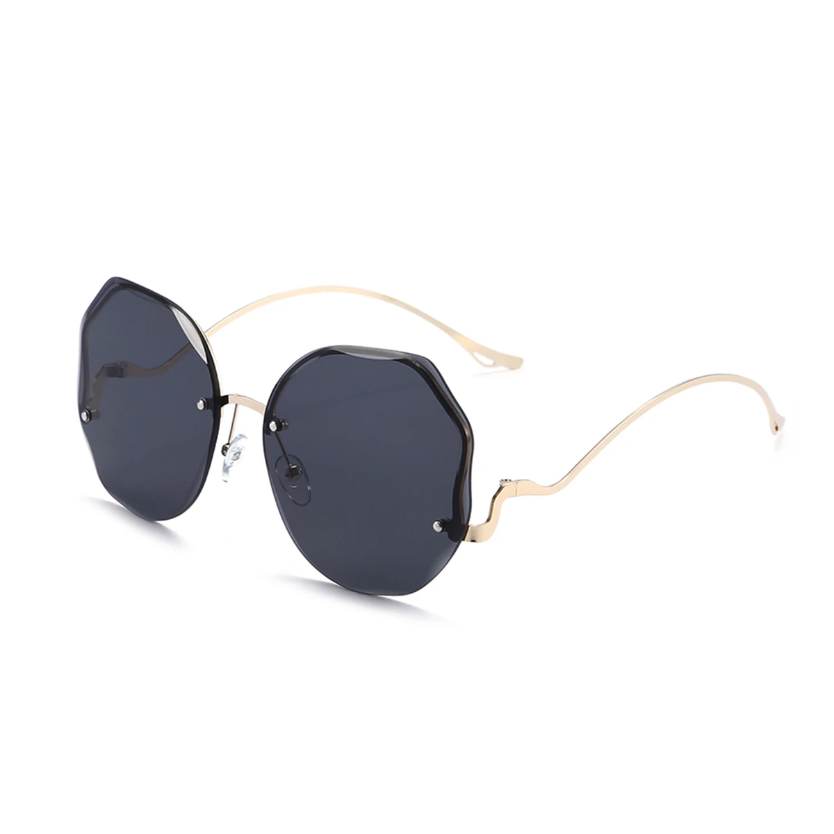 Damskie okulary przeciwsłoneczne kocie oko oversize UV400 Smoke