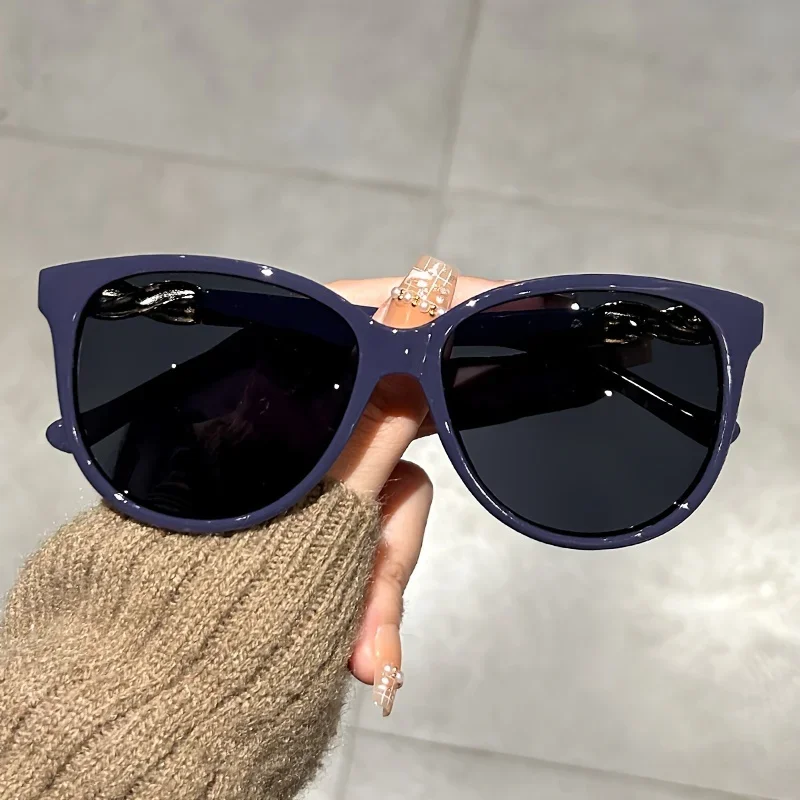 Damskie okulary przeciwsłoneczne kocie oko retro motyl Niebieski