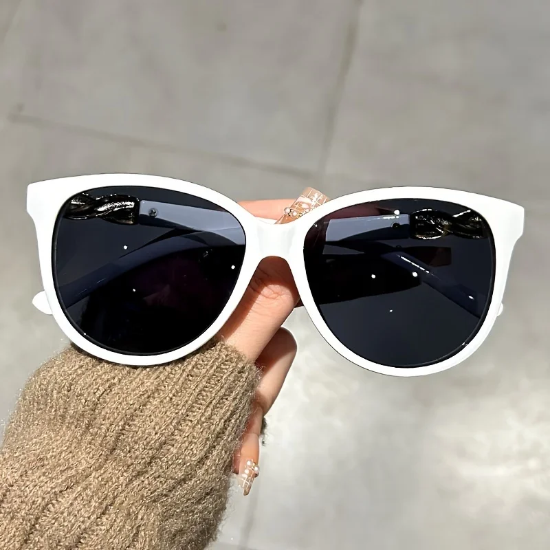 Damskie okulary przeciwsłoneczne kocie oko retro motyl Biały