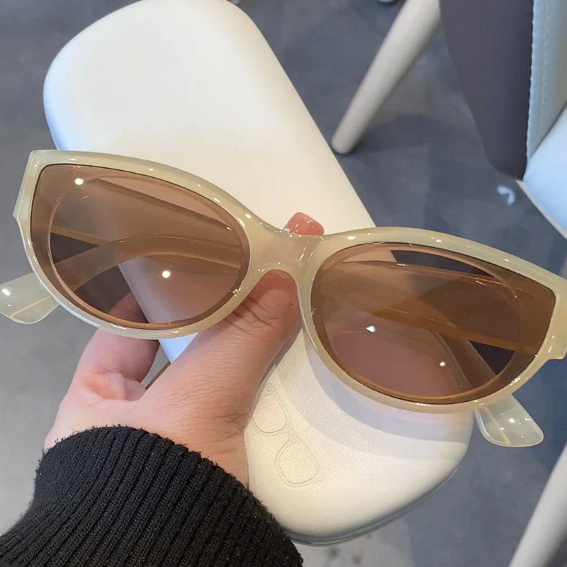 Damskie okulary przeciwsłoneczne kocie oko UV400 żółty
