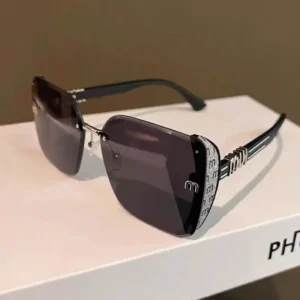 Damskie okulary przeciwsłoneczne kwadratowe vintage Czarny