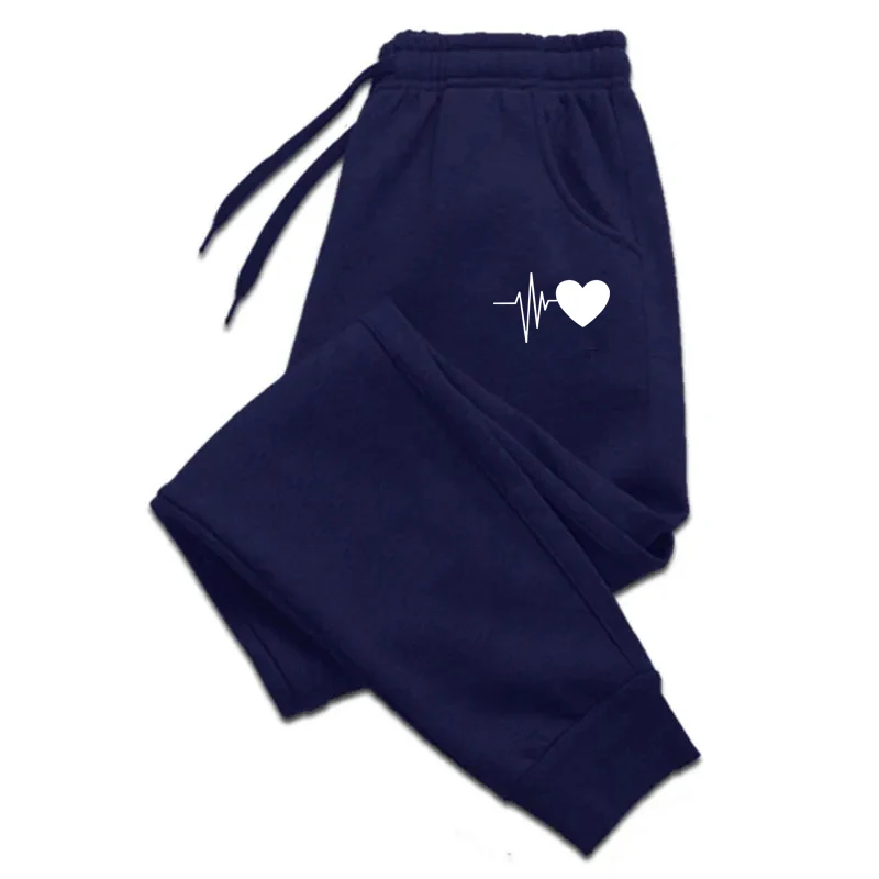 Damskie spodnie dresowe baggy joggery do fitnessu Ciemnoniebieski