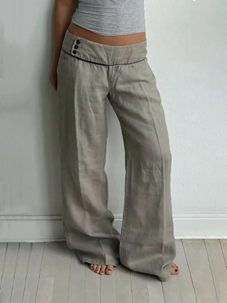 Damskie spodnie retro z nadrukiem liter styl Y2K 10