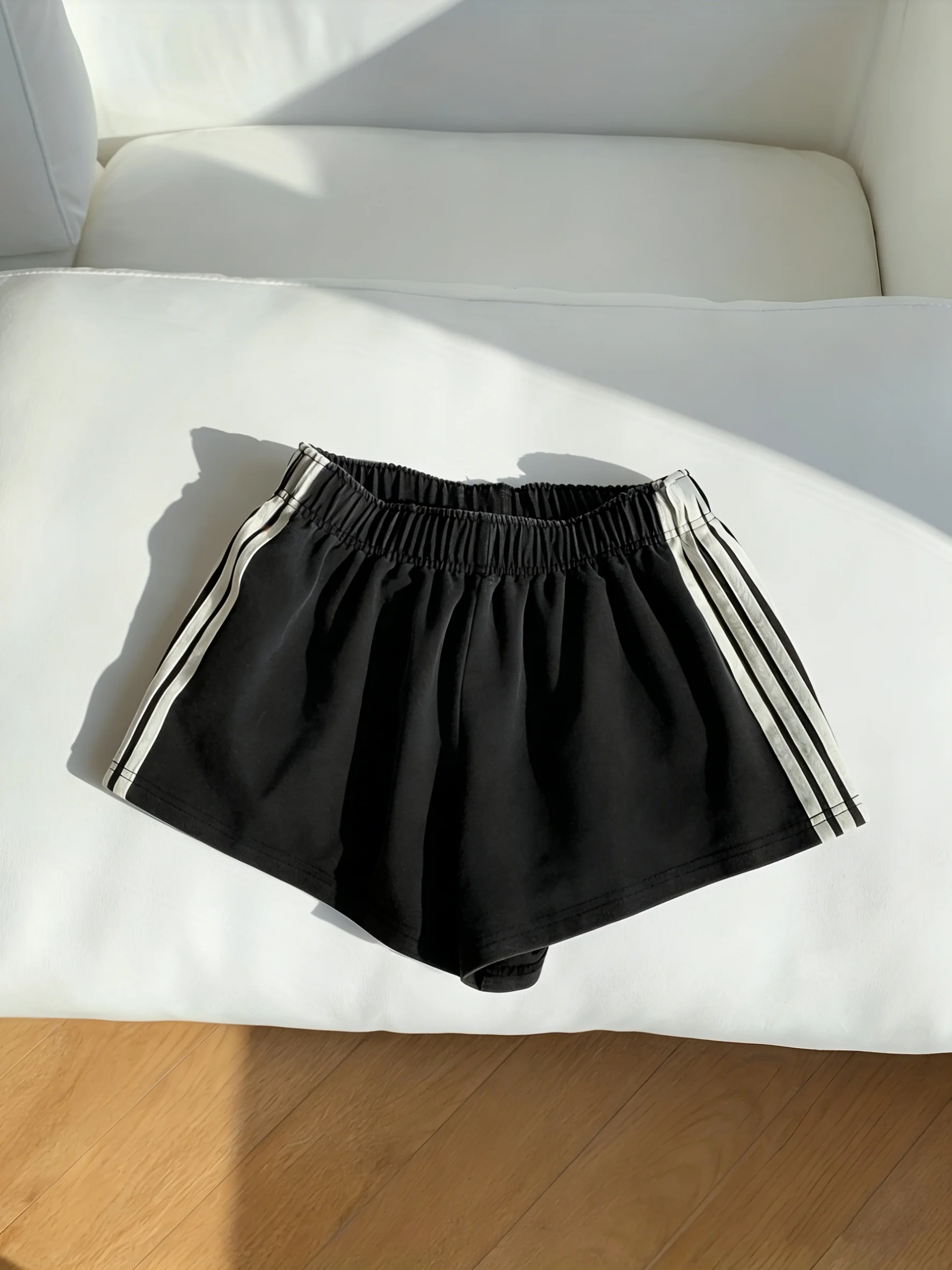 Damskie sportowe szorty codzienny casual slim fit Czarny