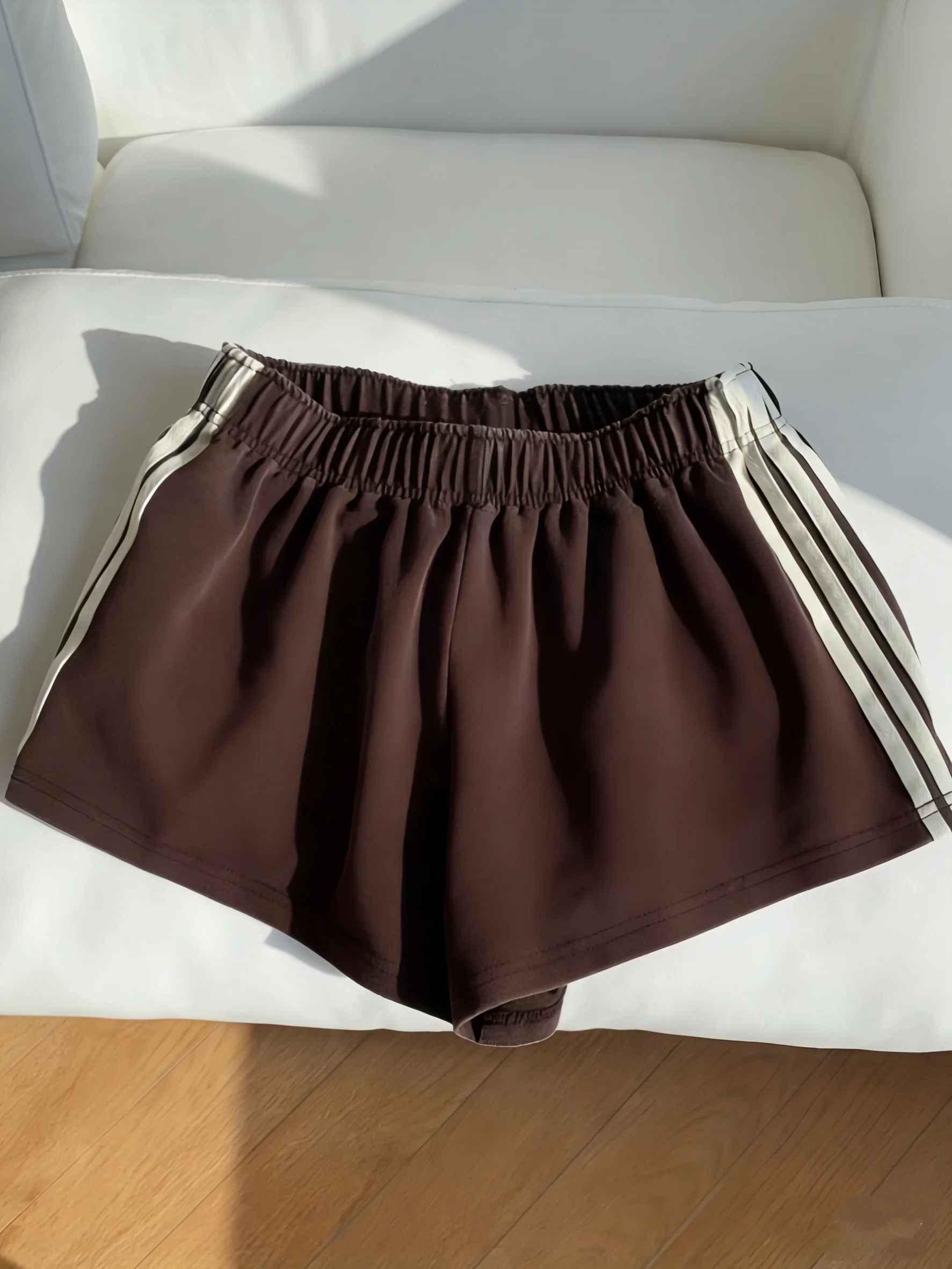 Damskie sportowe szorty codzienny casual slim fit Kawa