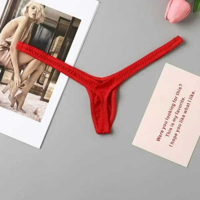 Damskie stringi z głębokim dekoltem V — oddychające mini majtki Błękitny