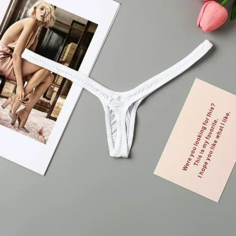 Damskie stringi z głębokim dekoltem V — oddychające mini majtki Brązowy