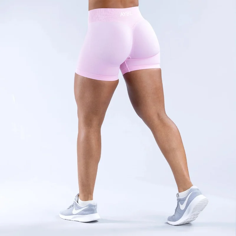 Damskie szorty sportowe push-up do fitnessu i na rower Różowy