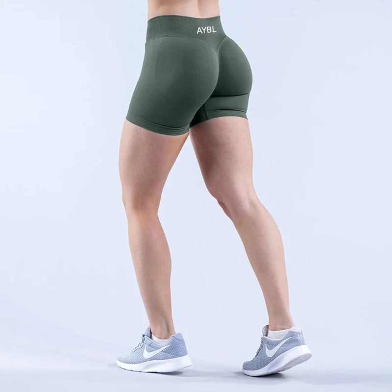 Damskie szorty sportowe push-up do fitnessu i na rower Oliwkowy