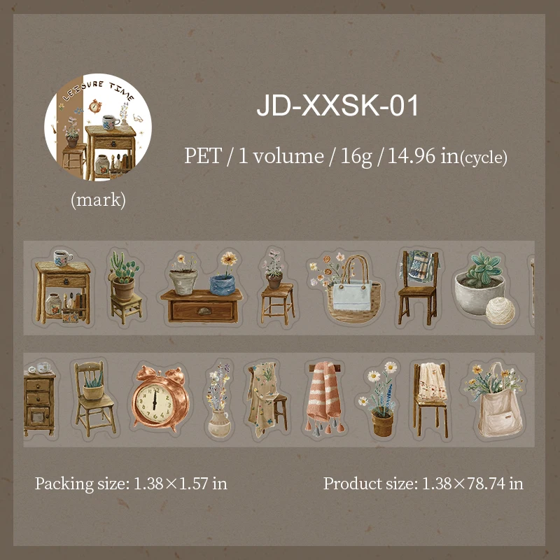 Dekoracyjna taśma PET do scrapbookingu z motywem kota żółty
