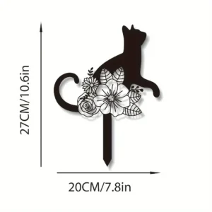 Dekoracyjne słupki ogrodowe z sylwetkami kotów w stylu tiki Kolba