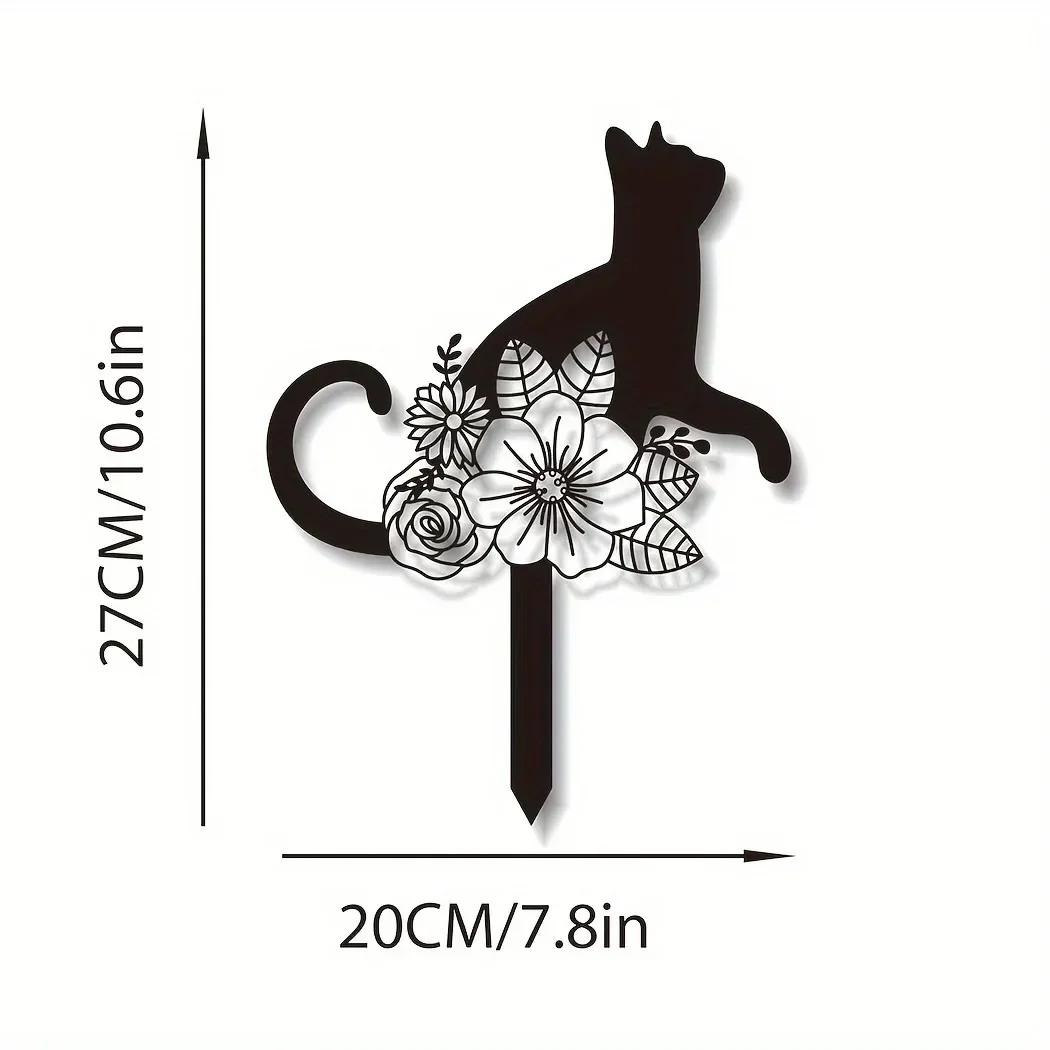 Dekoracyjne słupki ogrodowe z sylwetkami kotów w stylu tiki Kolba