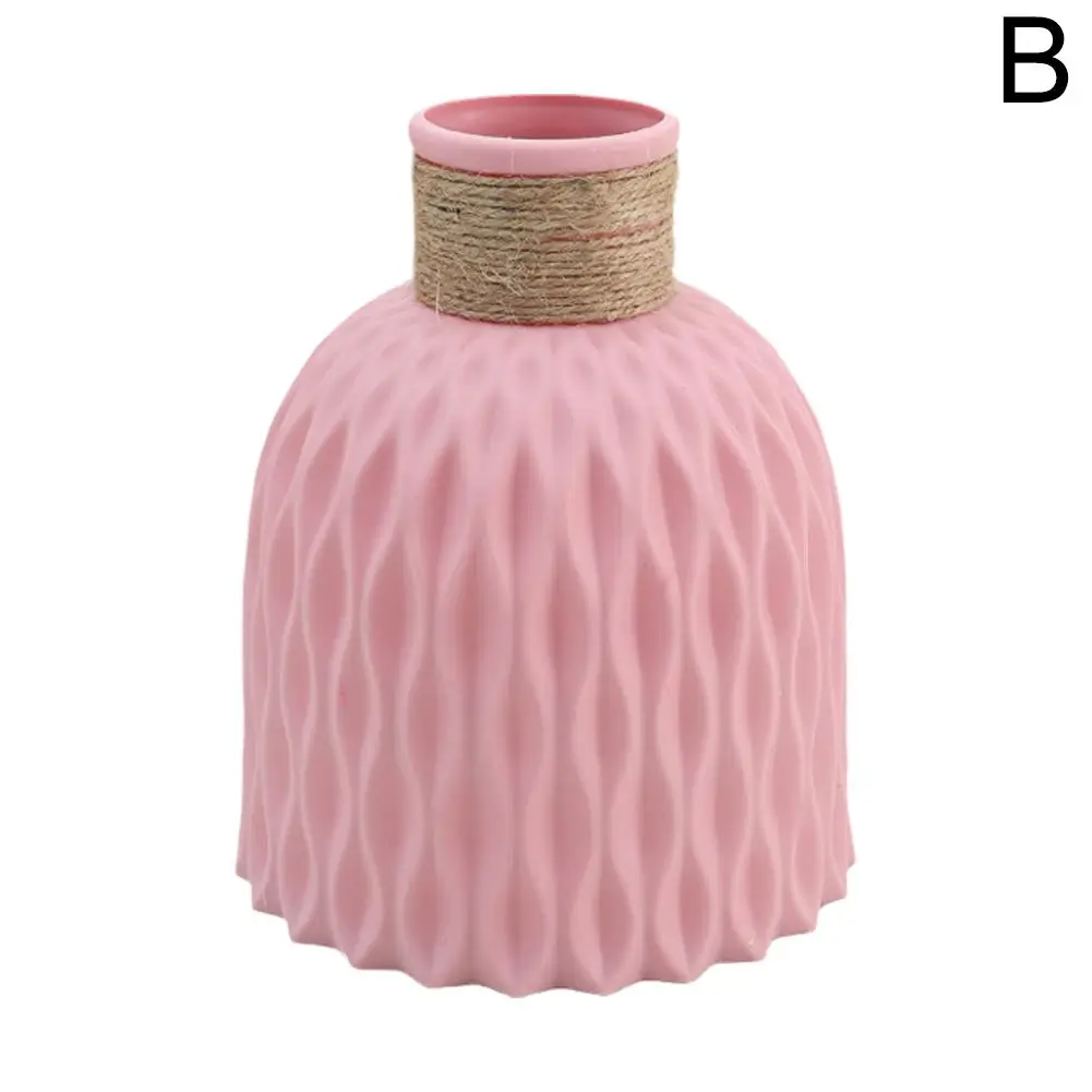 Dekoracyjny wazon ze sznurkiem - imitacja porcelany DIY Różowy