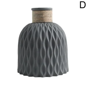 Dekoracyjny wazon ze sznurkiem - imitacja porcelany DIY żółty