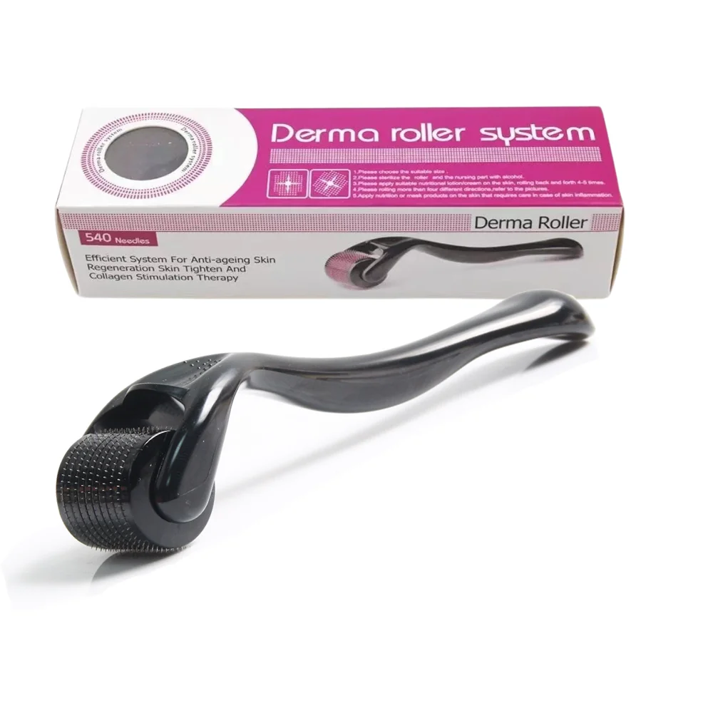 Derma roller z igłami tytanowymi 540 - 0,25 mm Złoto