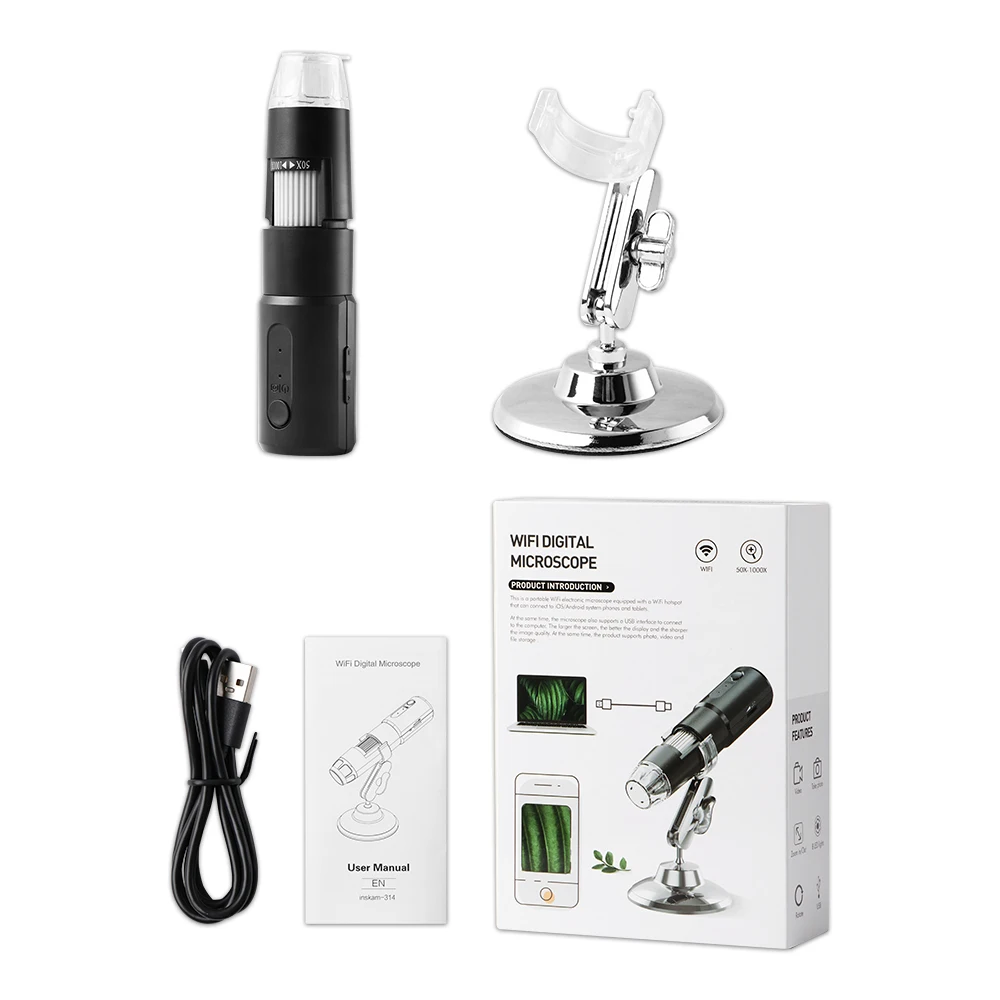 Dermatoskop USB — analizator skóry twarzy i skóry głowy Zielony