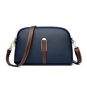Designerska torebka damska z klapką ze skóry bydlęcej — crossbody Niebieski