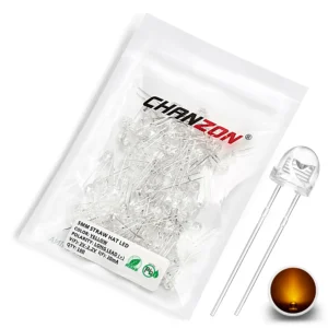 Diody LED 5 mm słomkowe - zestaw 100 sztuk w wielu kolorach i z efektem mrugania Żółty