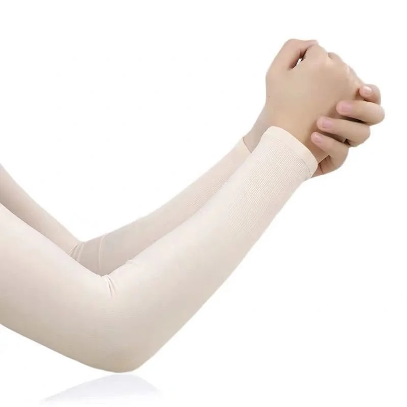 Długie rękawiczki przeciwsłoneczne z lodowego jedwabiu Skin no finger