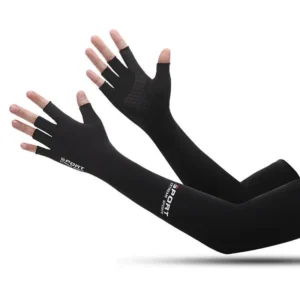 Długie rękawiczki rowerowe z filtrem UV Black(b)