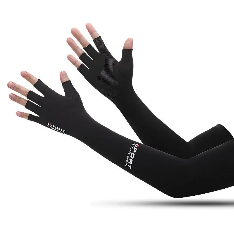 Długie rękawiczki rowerowe z filtrem UV Black(b)