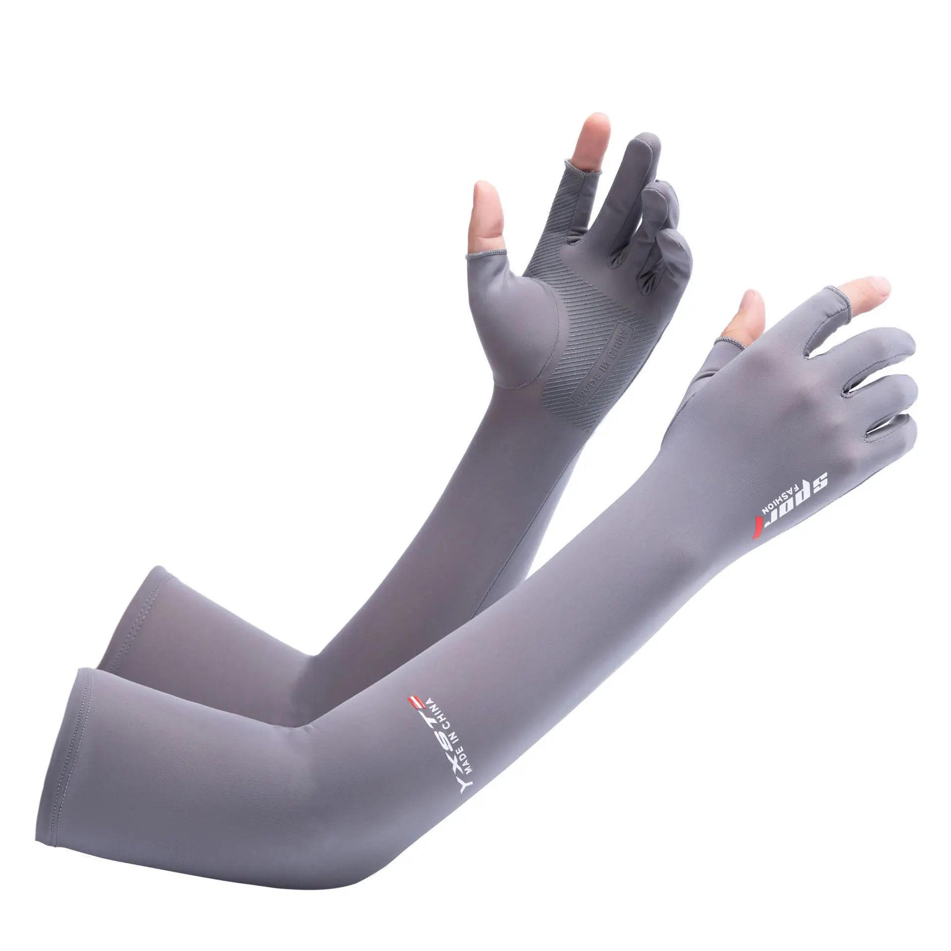 Długie rękawiczki rowerowe z filtrem UV Gray(a)