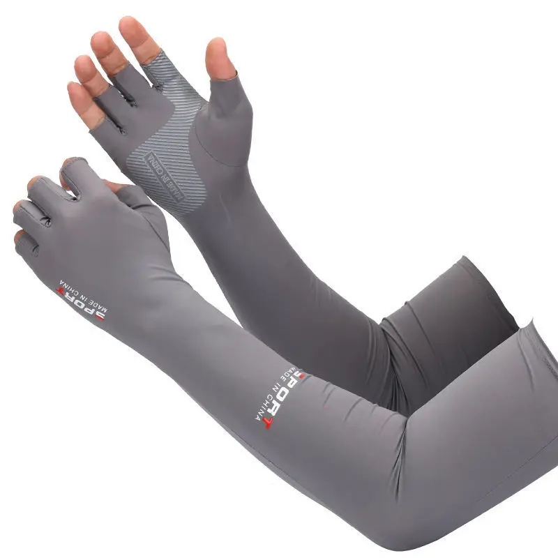 Długie rękawiczki rowerowe z filtrem UV Gray(b)