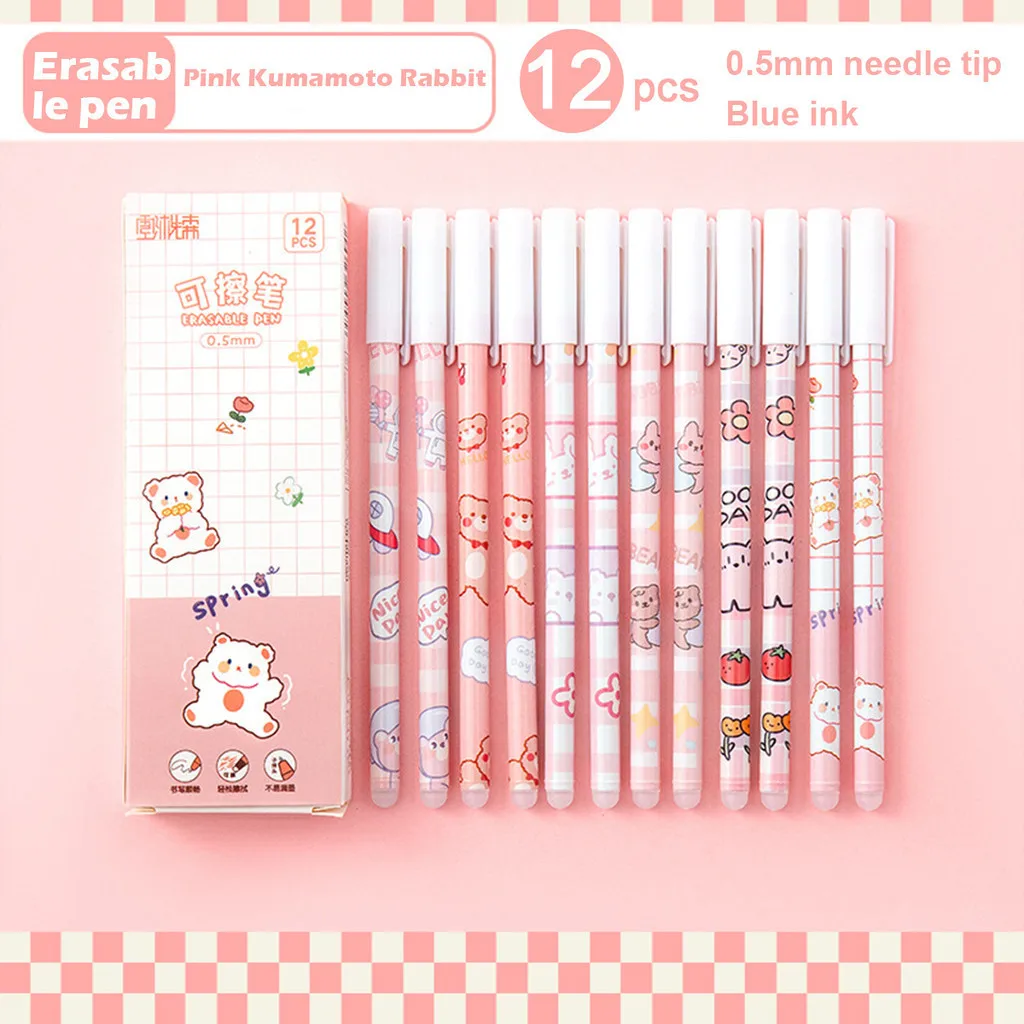Długopis wymazywalny zmazywalny 0,5 mm zestaw 12 szt. Biały