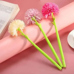 Długopis żelowy z kwiatkiem Lytwtw's - słodki design Czarny
