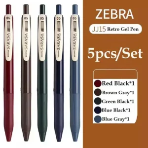 Długopisy żelowe Zebra Sarasa JJ15 Retro 0,5 mm, 5/10 szt. żółty