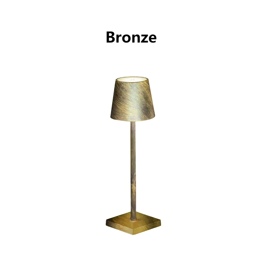 Dotykowa lampka biurkowa LED USB z ładowaniem – 3 temperatury barwowe Brązowy