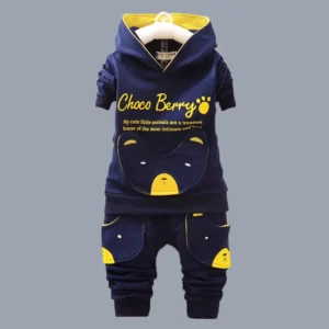 Dres dziecięcy bluza z kapturem i spodnie dresowe 2-częściowy Granatowy