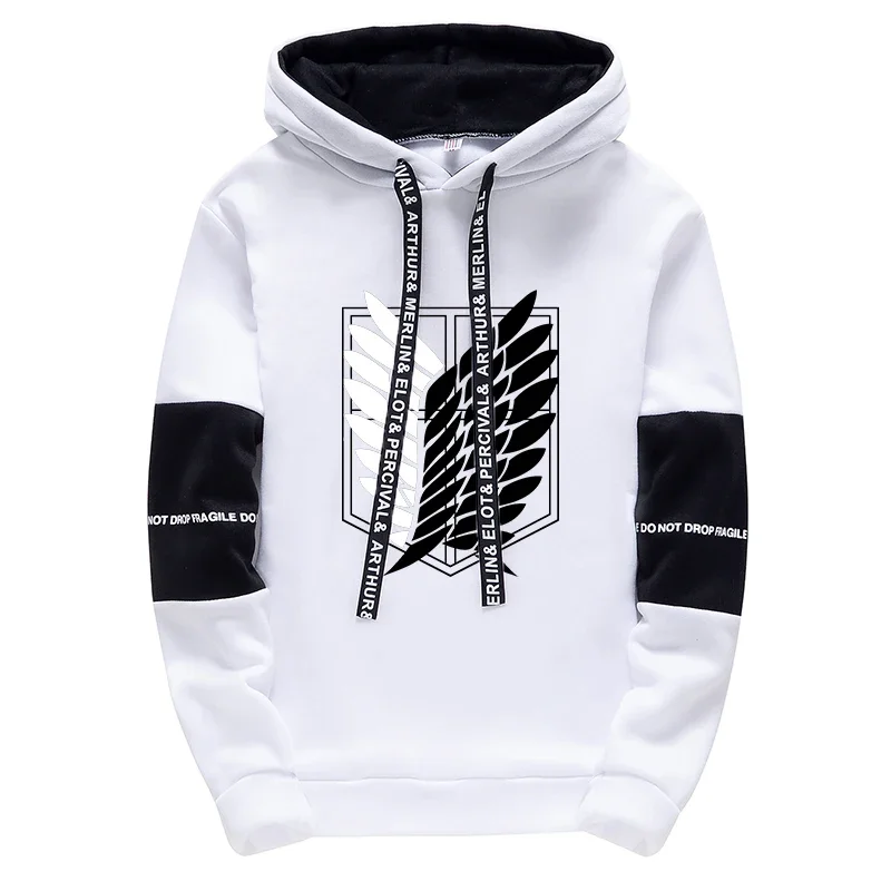 Dres męski streetwear – bluza z kapturem i spodnie Biała bluza z kapturem