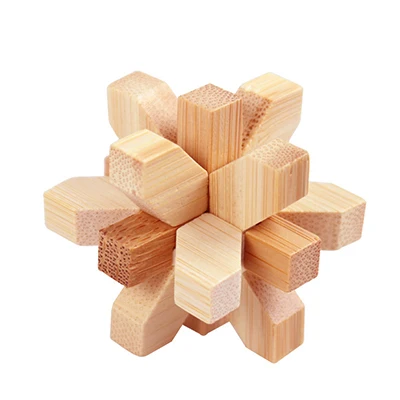Drewniana łamigłówka Luban Lock 3D - puzzle logiczne Pium blossom lock 62