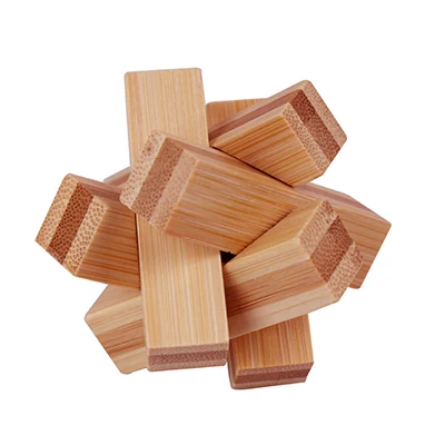 Drewniana łamigłówka Luban Lock 3D - puzzle logiczne Xiao mu knot hh060c