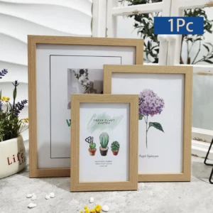 Drewniana ramka na zdjęcia z ochronną szybką akrylową Wood color