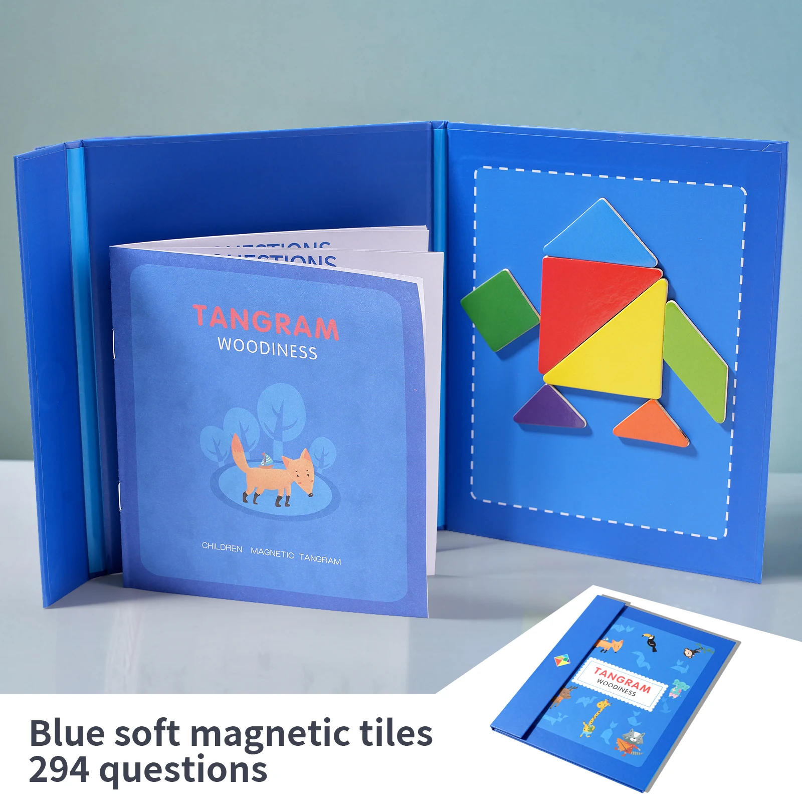Drewniany Tangram magnetyczny - układanka Montessori Nb125c3 small