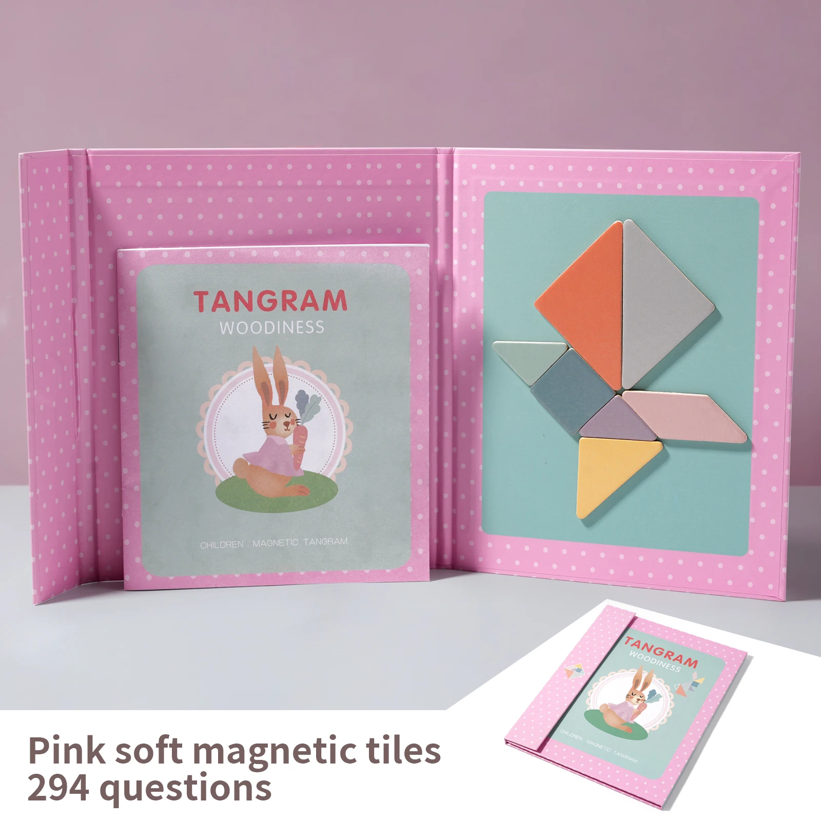 Drewniany Tangram magnetyczny - układanka Montessori Nb125c4 small